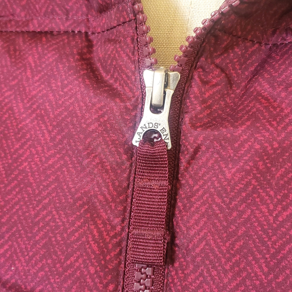 LAND'S END Quilted Down Puffer Vest Red Cranberry Burgundy • EXTRA SMALL - Picture 8 of 13